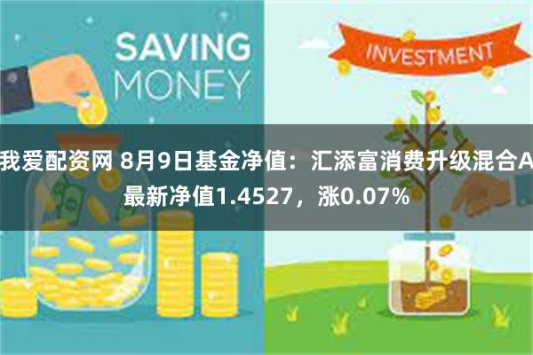 我爱配资网 8月9日基金净值：汇添富消费升级混合A最新净值1.4527，涨0.07%