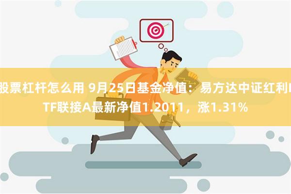 股票杠杆怎么用 9月25日基金净值：易方达中证红利ETF联接A最新净值1.2011，涨1.31%