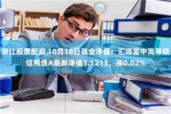 浙江股票配资 10月18日基金净值：汇添富中高等级信用债A最新净值1.1213，涨0.02%